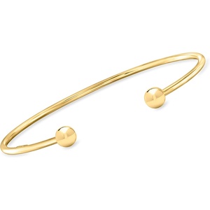 image:imagePure Collection by RossSimons Italian 18kt Gold Over Sterling Bead Cuff Braceletno gemstone
