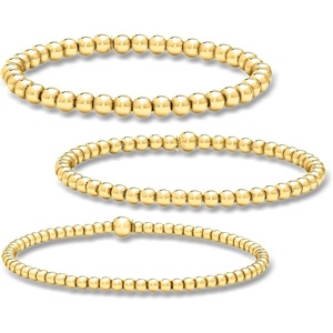 image:imagePure Collection by RossSimons Italian 18kt Gold Over Sterling Jewelry Set 3 35mm Bead Stretch BraceletsYellow