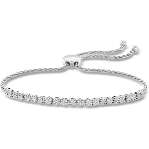 image:imageRossSimons 050 ct tw Diamond Cluster Bolo Bracelet in Sterling Silver