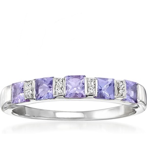 image:imageRossSimons 070 ct tw Tanzanite Ring With Diamonds in Sterling SilverTanzanite