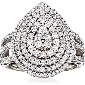 image:imageRossSimons 100 ct tw Diamond PearShaped Ring in Sterling SilverDiamond