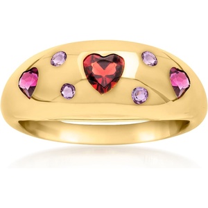 image:imageRossSimons 100 ct tw MultiGemstone Heart Ring in 18kt Gold Over SterlingAmethyst