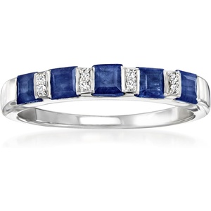 image:imageRossSimons 140 ct tw Sapphire Ring With Diamonds in Sterling SilverSapphire