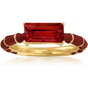 image:imageRossSimons 170 Carat Garnet and Red Enamel Ring in 18kt Gold Over SterlingGarnet