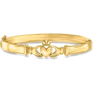 image:imageRossSimons 18kt Gold Over Sterling Claddagh Bangle Braceletno gemstone