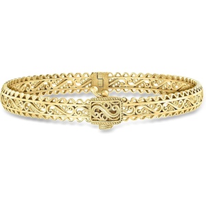 image:imageRossSimons 18kt Gold Over Sterling Filigree Bangle Braceletno gemstone