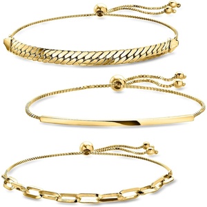 image:imageRossSimons 18kt Gold Over Sterling Jewelry Set 3 Bolo Bracelets