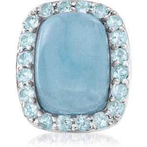 image:imageRossSimons 1900 Carat Aquamarine and 260 ct tw Sky Blue Topaz Ring in Sterling SilverAquamarine