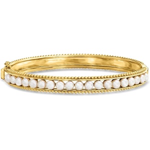 image:imageRossSimons 354mm Cultured Pearl Bangle Bracelet in 18kt Gold Over Sterling80 Inches