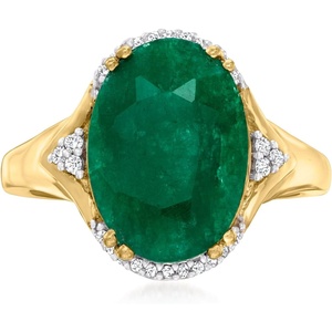 image:imageRossSimons 480 Carat Emerald Ring With Diamonds in 18kt Gold Over SterlingEmerald