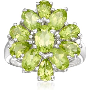 image:imageRossSimons 500 ct tw Peridot Cluster Ring in Sterling SilverPeridot