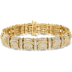 image:imageRossSimons 500 ct tw Round and Baguette Diamond Bracelet in 18kt Gold Over SterlingDiamond