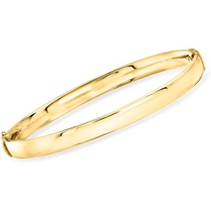 image:imageRossSimons 6mm 18kt Gold Over Sterling Oval Bangle Braceletno gemstone