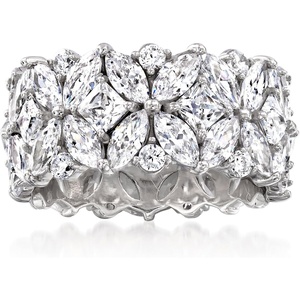 image:imageRossSimons 705 ct tw MultiShaped CZ Eternity Band in Sterling SilverCubic Zirconia