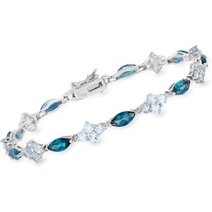 image:imageRossSimons 935 ct tw London and Sky Blue Topaz Bracelet in Sterling Silver