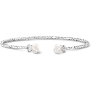 image:imageRossSimons Charles Garnier 556mm Cultured Pearl Cuff Bracelet With Czs in Sterling Silver 75 inches
