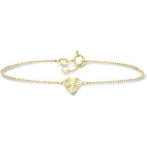 image:imageRossSimons Italian 10kt Yellow Gold DiamondCut Heart Braceletno gemstone