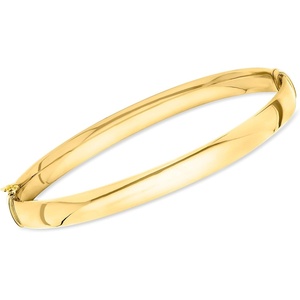 image:imageRossSimons Italian 10kt Yellow Gold Oval Bangle Braceletno gemstone