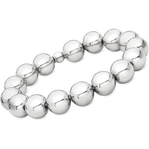 image:imageRossSimons Italian 12mm Sterling Silver Bead Stretch Braceletno gemstone