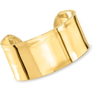 image:imageRossSimons Italian 14kt Yellow Gold Wide Cuff Braceletno gemstone