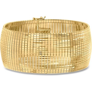 image:imageRossSimons Italian 18kt Gold Over Sterling DiamondCut and Polished Omega Braceletno gemstone