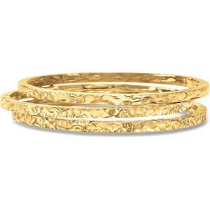 image:imageRossSimons Italian 18kt Gold Over Sterling Jewelry Set 3 Hammered Bangle Braceletsyellow