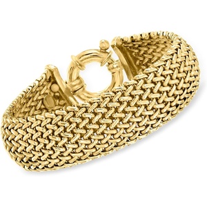 image:imageRossSimons Italian 22kt Gold Over Sterling Silver Riso Braceletno gemstone