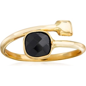 image:imageRossSimons Italian Black Onyx Bypass Ring in 14kt Yellow Gold Size 6