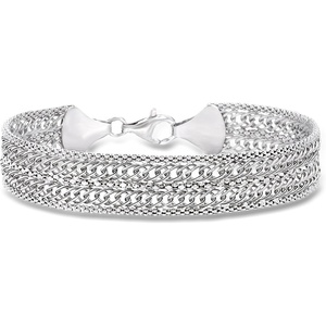 image:imageRossSimons Italian Sterling Silver PopcornChain and CurbLink Braceletno gemstone