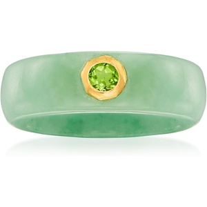 image:imageRossSimons Jade and 30 Carat Peridot Ring With 14kt Yellow GoldJade