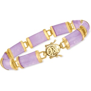 image:imageRossSimons Lavender Jade Good Fortune Bracelet in 18kt Gold Over Sterling