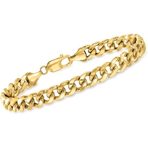 image:imageRossSimons Mens 8mm 14kt Yellow Gold CurbLink Bracelet 85 inches