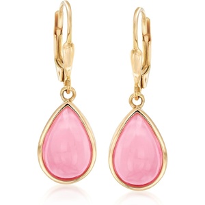 image:imageRossSimons Pink Opal Teardrop Earrings in 18kt Gold Over Sterling