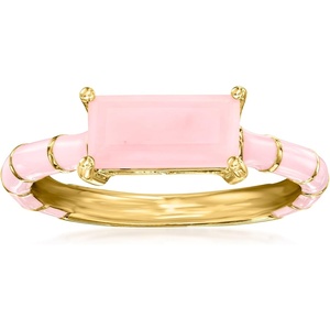 image:imageRossSimons Pink Opal and Pink Enamel Ring in 18kt Gold Over SterlingOpal