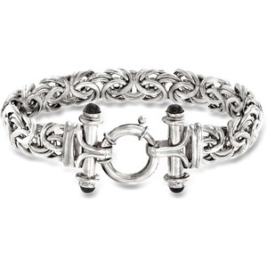 image:imageRossSimons Sterling Silver Byzantine Bracelet With Black OnyxOnyx