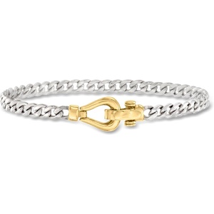 image:imageRossSimons Sterling Silver CurbLink Bracelet With 18kt Gold Over Sterlingno gemstone