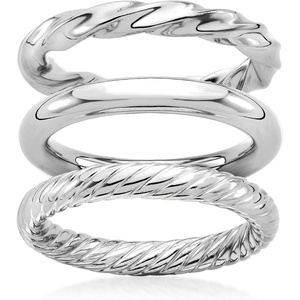 image:imageRossSimons Sterling Silver Jewelry Set 3 Polished RingsNo Gemstone