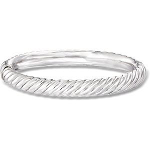 image:imageRossSimons Sterling Silver Spiraled Oval Bangle Braceletno gemstone