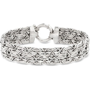 image:imageRossSimons Sterling Silver Wide Byzantine Braceletno gemstone