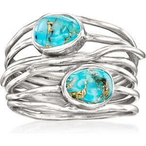image:imageRossSimons Turquoise Highway Ring in Sterling SilverCreated Turquoise