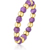 image:imagePure Collection by RossSimons 080 ct tw Amethyst Bead Stretch Ring With 14kt Yellow GoldAmethyst