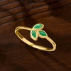 image:imageRossSimons 020 ct tw Emerald Leaf Ring in 10kt Yellow GoldEmerald