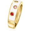 image:imageRossSimons 020 ct tw Multicolored Sapphire and White Enamel Ring in 18kt Gold Over SterlingSapphire