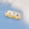 image:imageRossSimons 020 ct tw Multicolored Sapphire and White Enamel Ring in 18kt Gold Over SterlingSapphire
