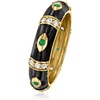 image:imageRossSimons 030 ct tw White Topaz Evil Eye Ring With Black Enamel and Emeralds in 18kt Gold Over SterlingEmerald