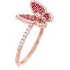 image:imageRossSimons 045 ct tw Ruby and 30 ct tw Diamond Butterfly Ring in 14kt Rose GoldRuby