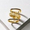 image:imageRossSimons 060 ct tw Black Spinel and Scrollwork Jewelry Set 3 Rings in 18kt Gold Over SterlingSpinel