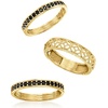 image:imageRossSimons 060 ct tw Black Spinel and Scrollwork Jewelry Set 3 Rings in 18kt Gold Over SterlingSpinel