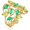 image:imageRossSimons 060 ct tw Peridot and 50 ct tw Emerald Vine Ring in 14kt Yellow GoldEmerald