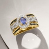 image:imageRossSimons 080 Carat Tanzanite Ring With 60 ct tw Sapphires and 30 ct tw White Zircons in 18kt Gold Over SterlingSapphire